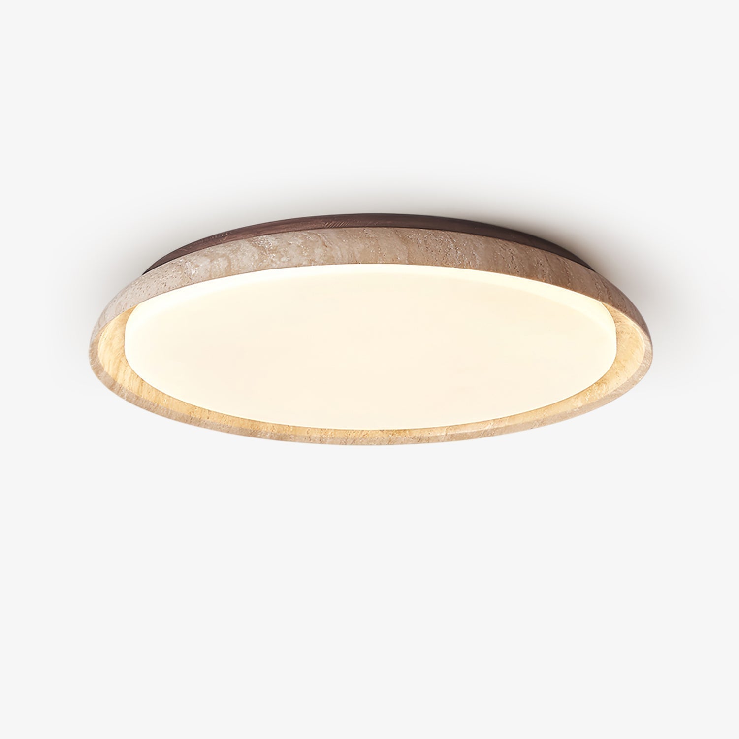 Elvinila Ring-Rim Travertine Ceiling Light