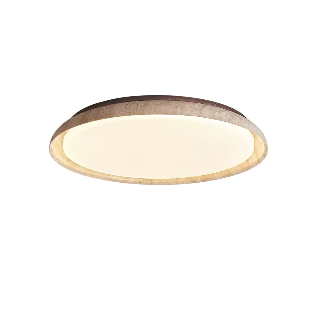 Elvinila Ring-Rim Travertine Ceiling Light