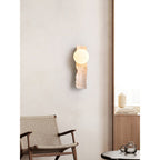 Aureum Modern Minimalist Glass Travertine Wall Lamp
