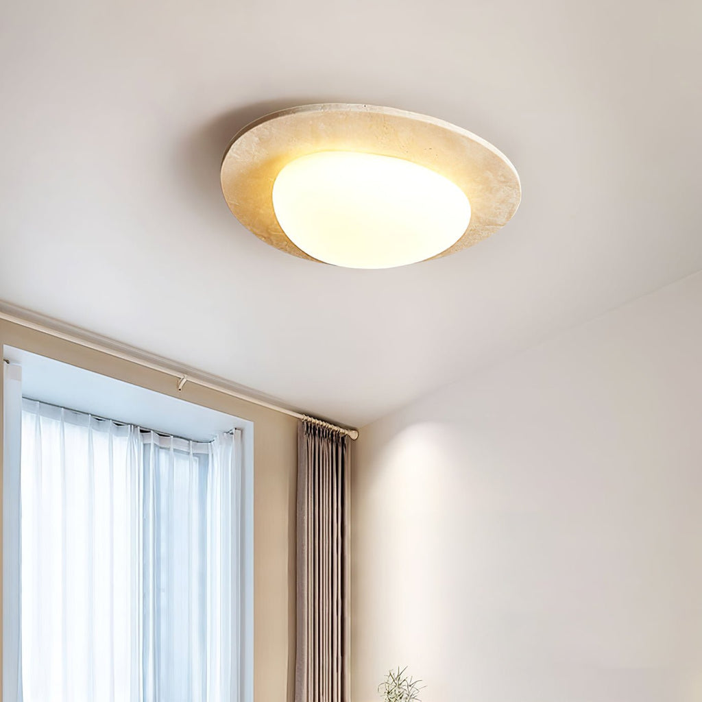 Orlaeisra Ceiling Light Circular in Travertine - Kingsley Beaumont