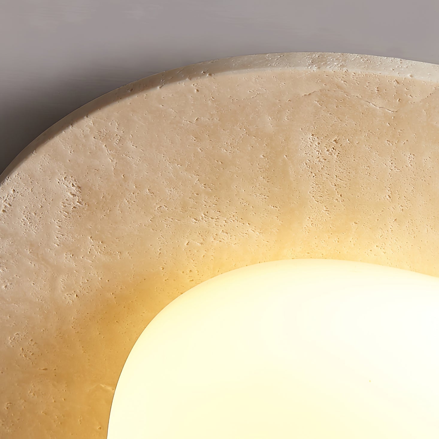 Orlaeisra Ceiling Light Circular in Travertine - Kingsley Beaumont