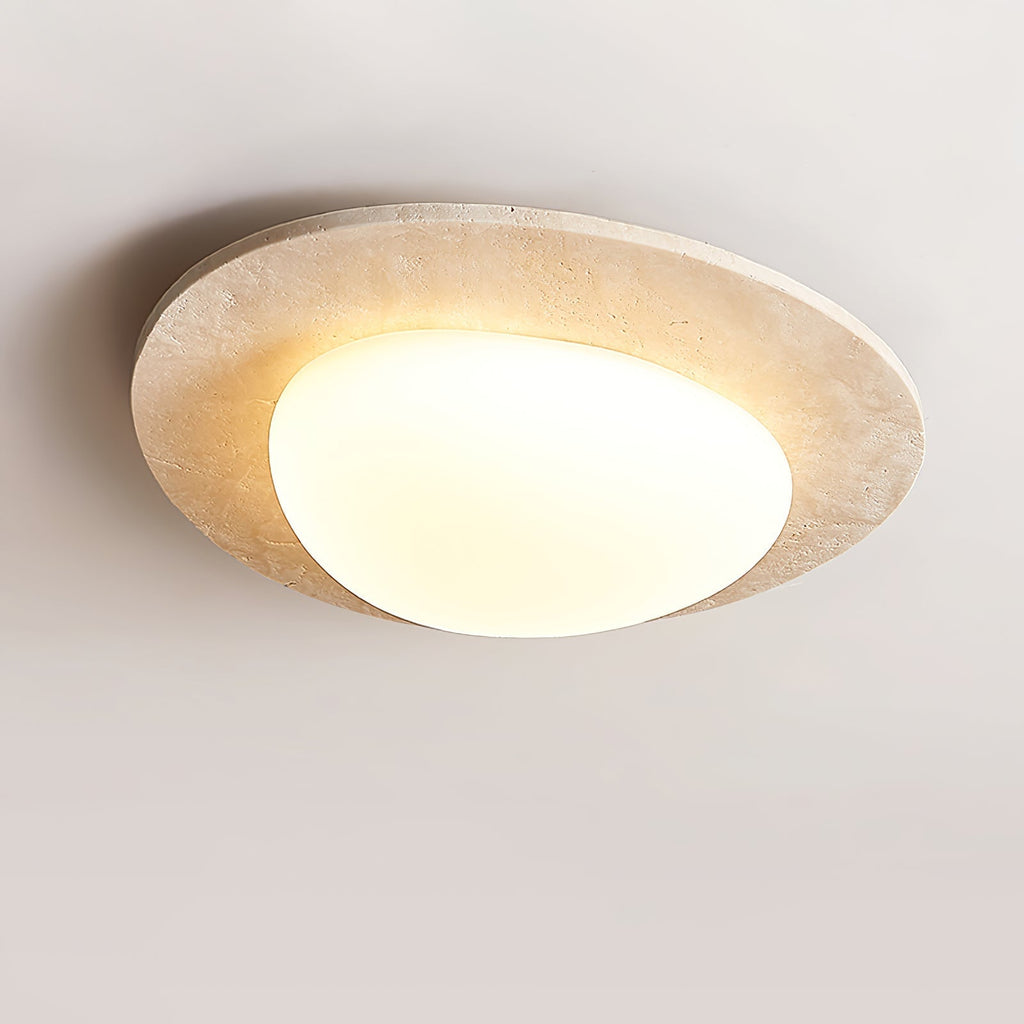 Orlaeisra Ceiling Light Circular in Travertine - Kingsley Beaumont