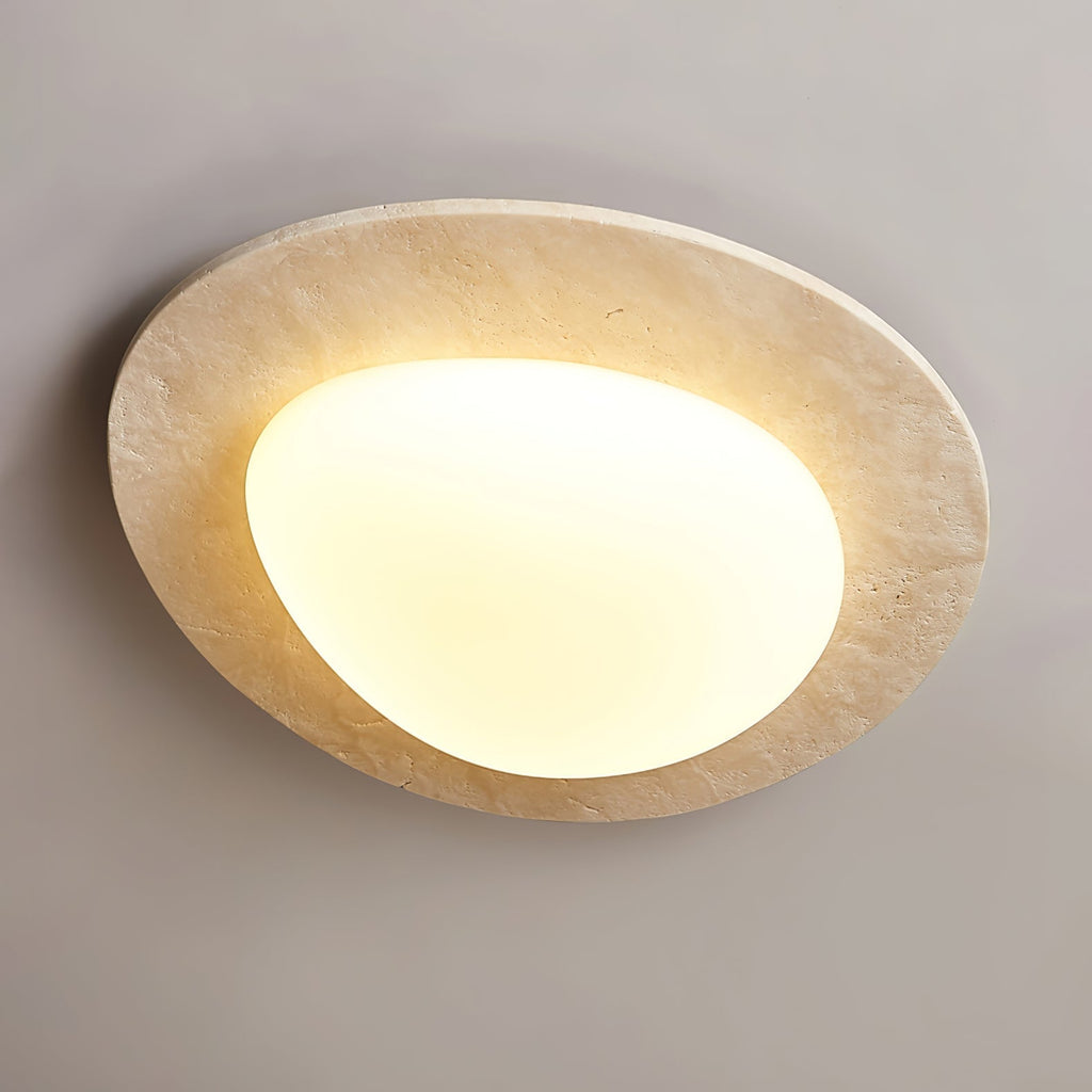 Orlaeisra Ceiling Light Circular in Travertine - Kingsley Beaumont