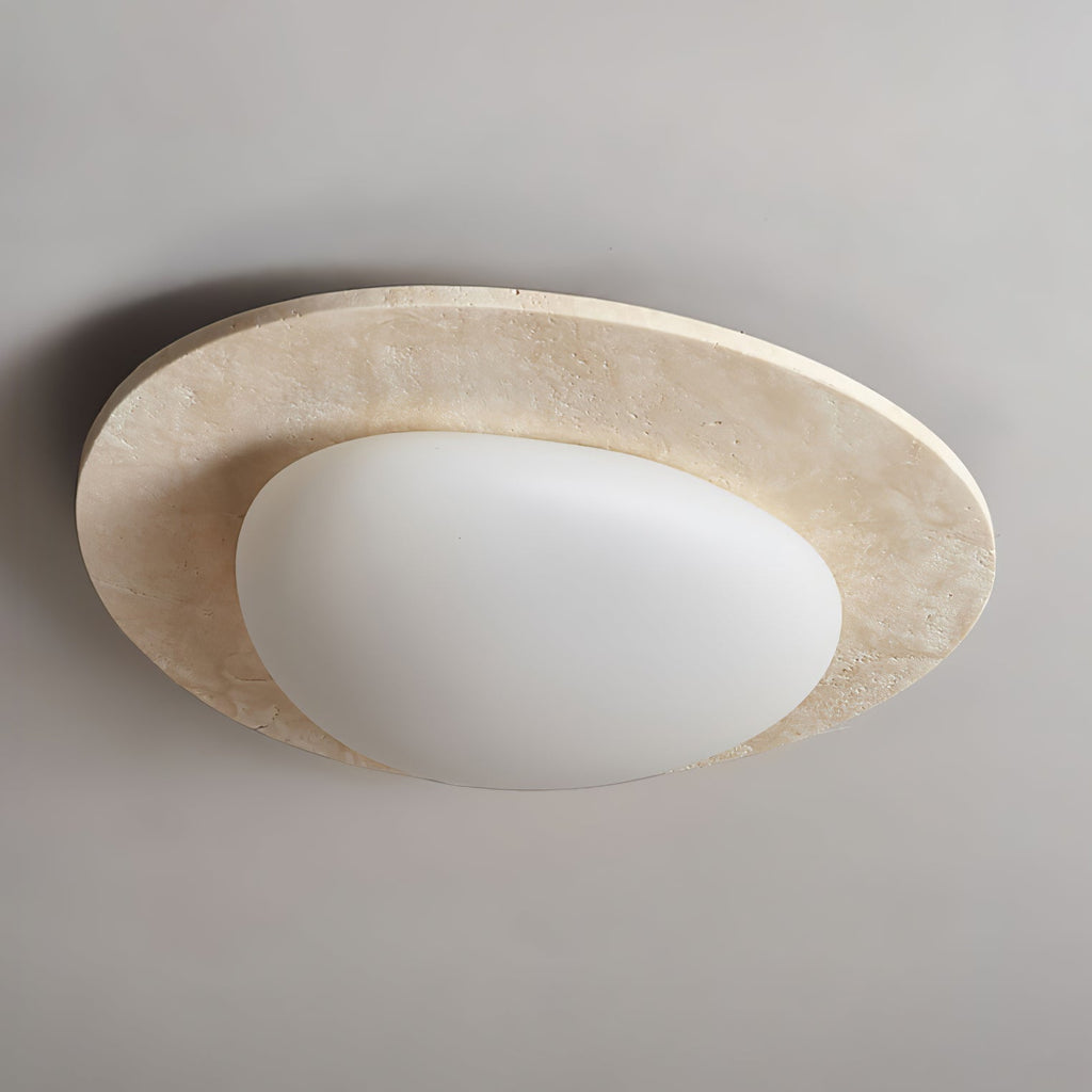 Orlaeisra Ceiling Light Circular in Travertine - Kingsley Beaumont