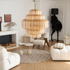 Aurora Chandelier Aurum Cascade Murano Glass Prism Art