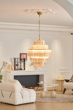 Aurora Chandelier Aurum Cascade Murano Glass Prism Art