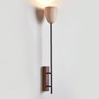 Kvennuvyo Modern Minimalist Walnut Metal Wood Wall Lamp