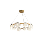 Ostruvys Postmodern Luxury Brass Alabaster Chandelier