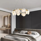 Ostruvys Postmodern Luxury Brass Alabaster Chandelier