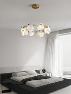 Ostruvys Postmodern Luxury Brass Alabaster Chandelier