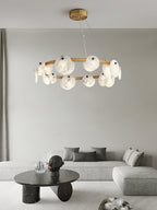 Ostruvys Postmodern Luxury Brass Alabaster Chandelier