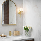 Ljomuvyo Modern Minimalist Brass Alabaster Sconce Wall Lamp