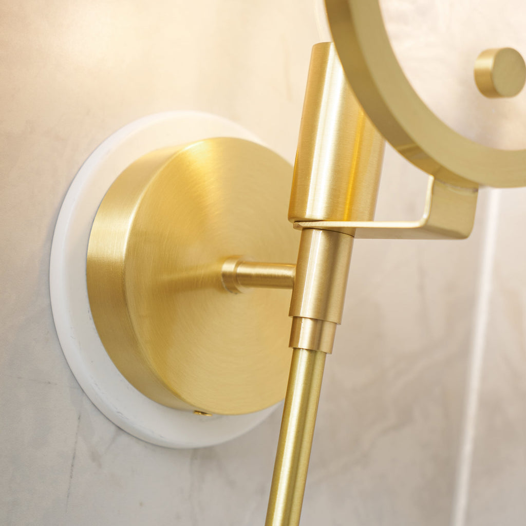 Ljomuvyo Modern Minimalist Brass Alabaster Sconce Wall Lamp