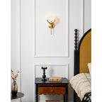 Ljomuvyo Modern Minimalist Brass Alabaster Sconce Wall Lamp