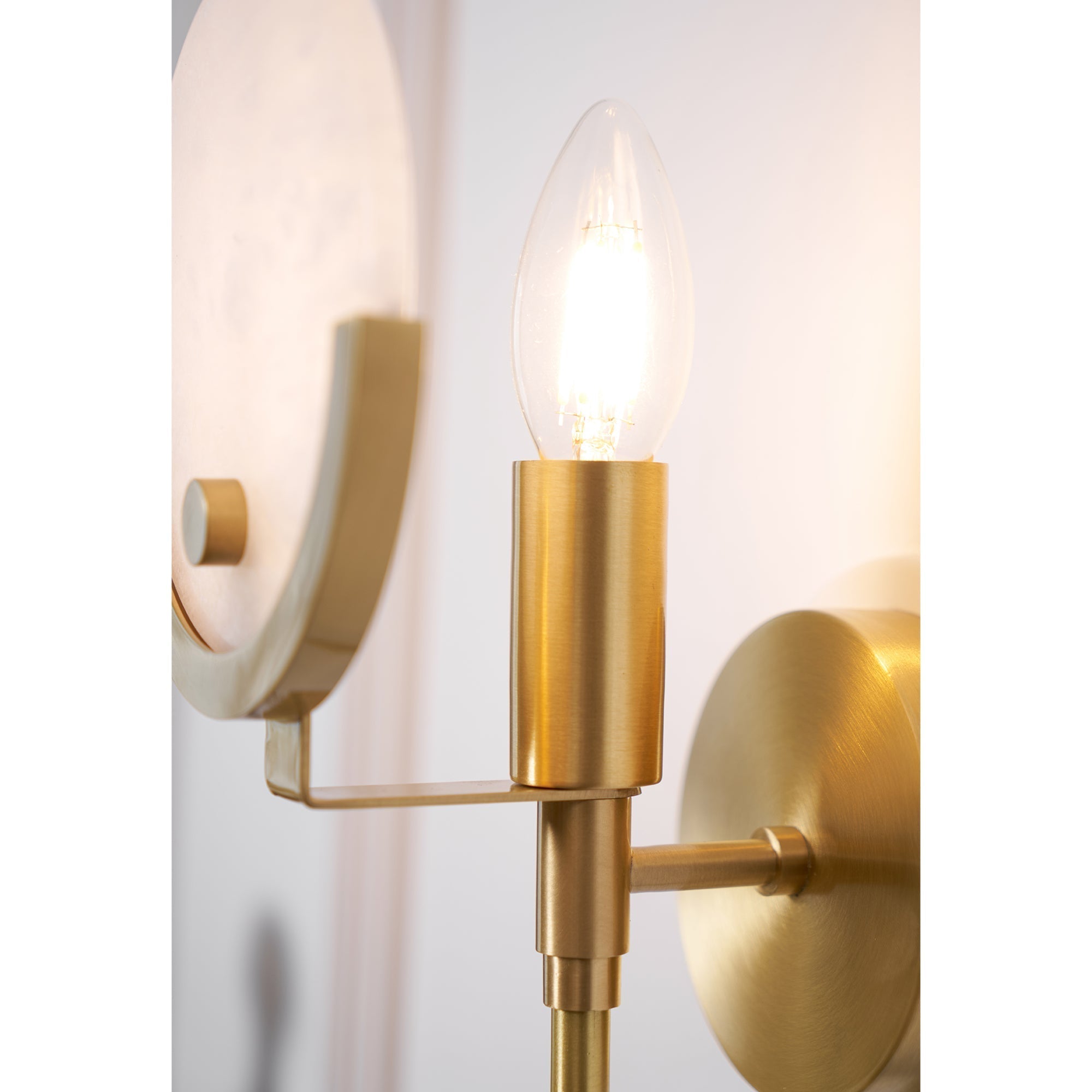 Ljomuvyo Modern Minimalist Brass Alabaster Sconce Wall Lamp