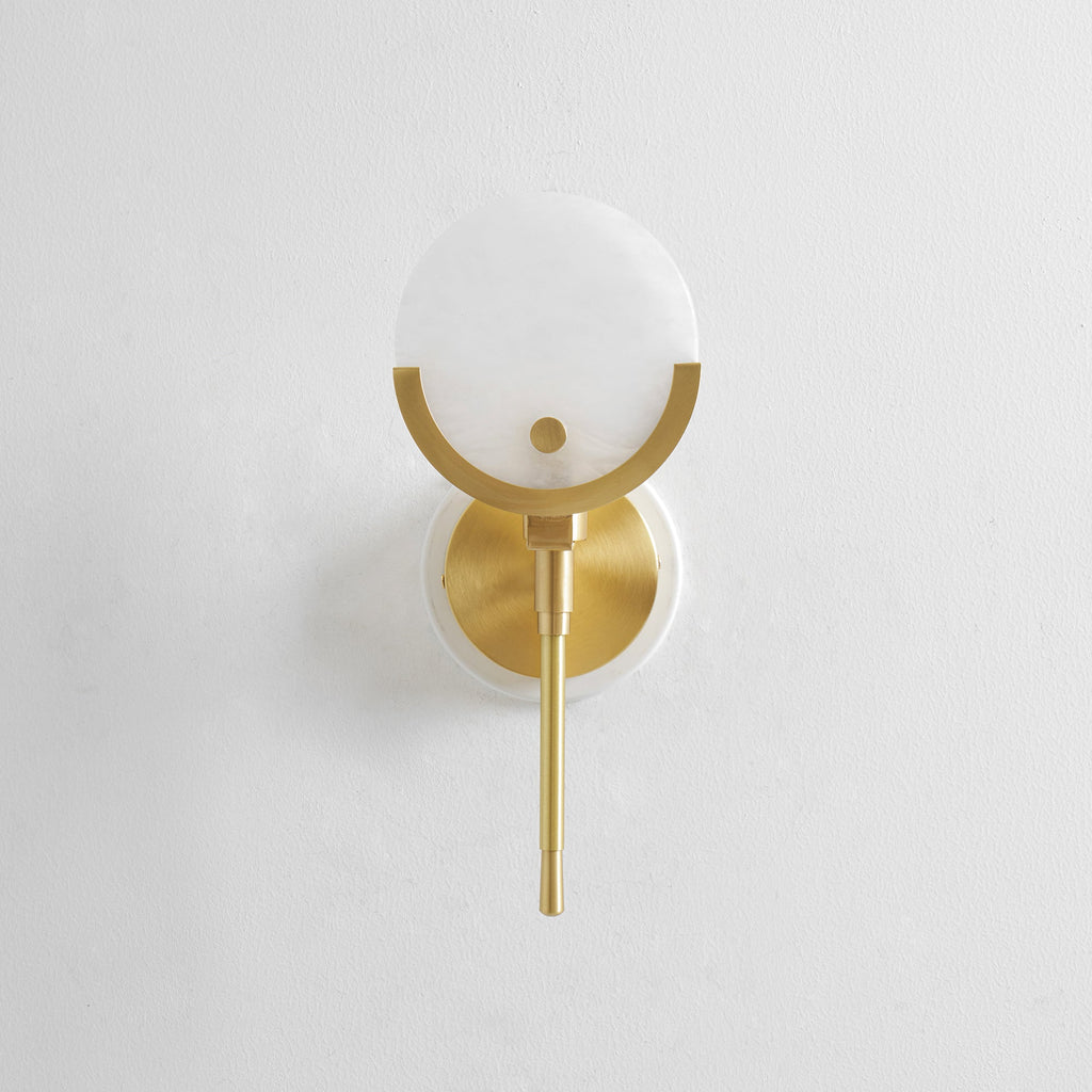 Ljomuvyo Modern Minimalist Brass Alabaster Sconce Wall Lamp