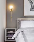 Ljomuvyo Modern Minimalist Brass Alabaster Sconce Wall Lamp