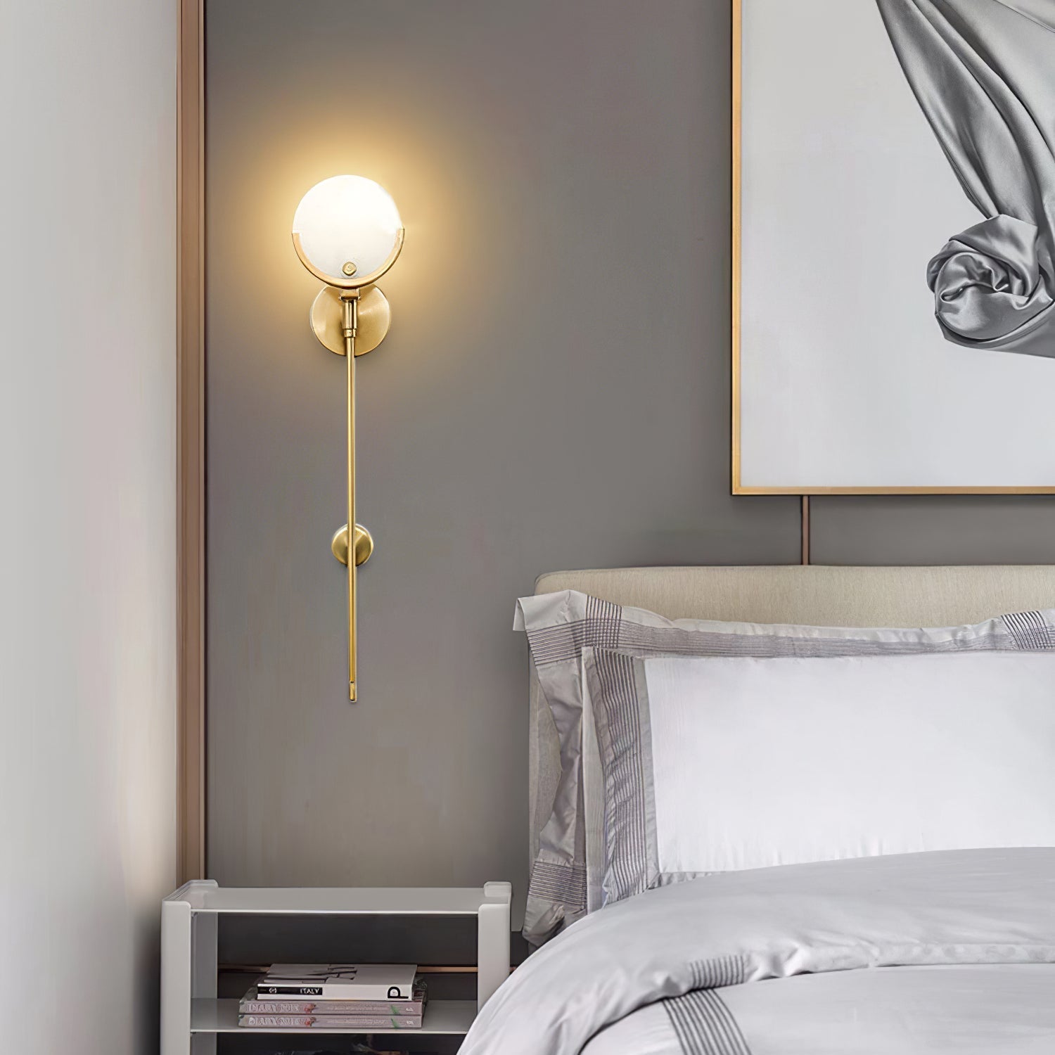 Bravi Brass Sconce Alabaster