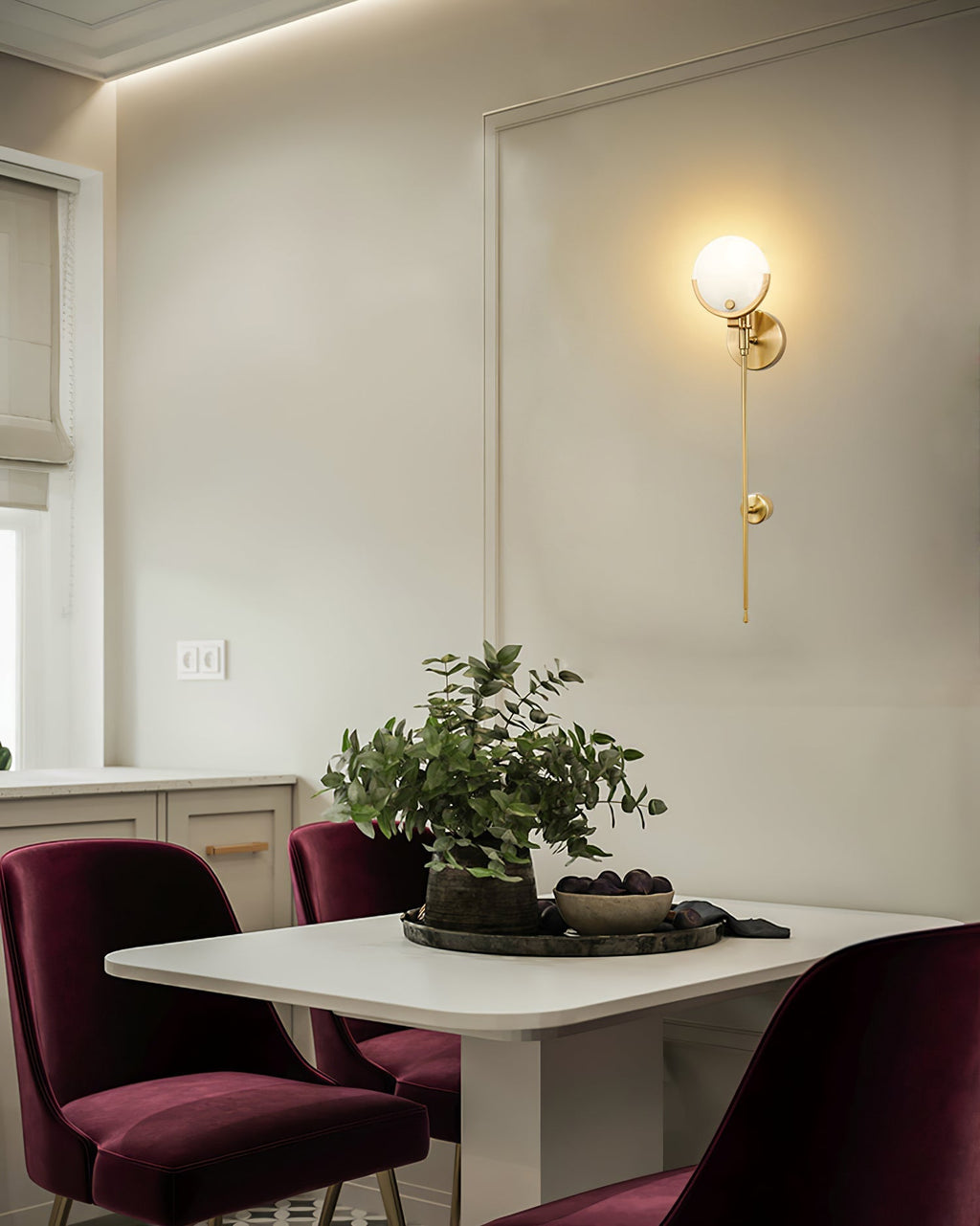 Ljomuvyo Modern Minimalist Brass Alabaster Sconce Wall Lamp