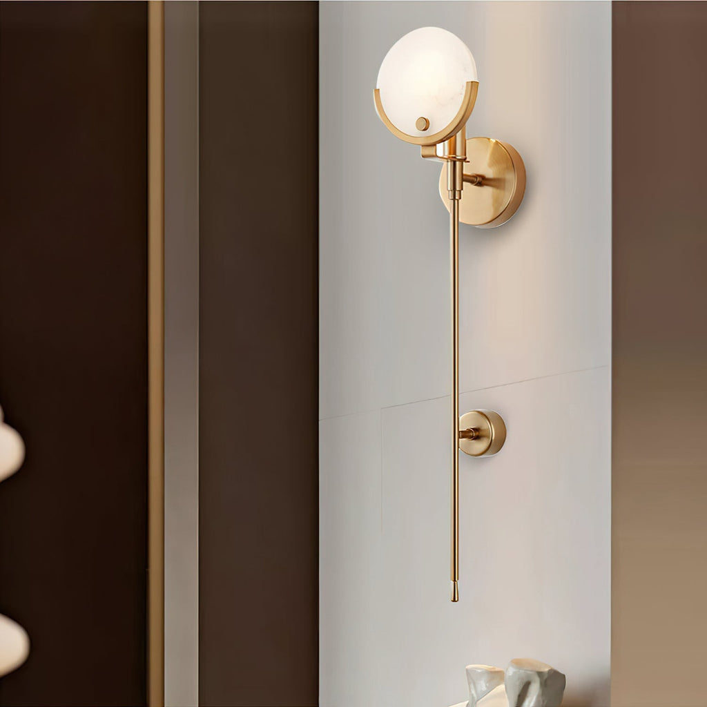 Kristy Brass Sconce  Alabaster