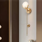 Ljomuvyo Modern Minimalist Brass Alabaster Sconce Wall Lamp