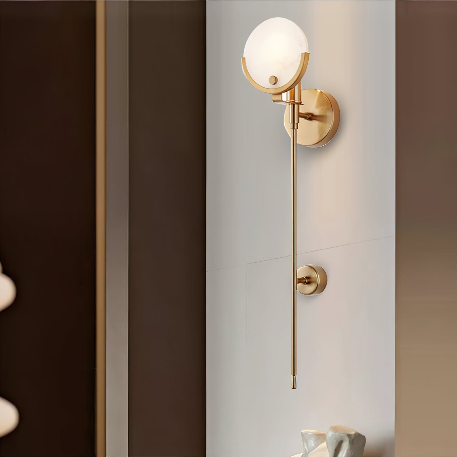 Bravi Brass Sconce Alabaster