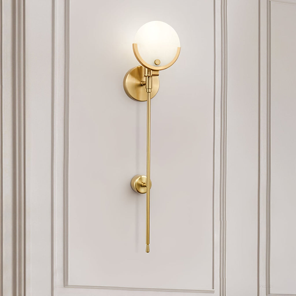 Ljomuvyo Modern Minimalist Brass Alabaster Sconce Wall Lamp