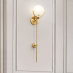 Ljomuvyo Modern Minimalist Brass Alabaster Sconce Wall Lamp