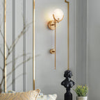 Kristy Brass Sconce  Alabaster