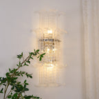 Aurora Wall Sconce Clear Murano Glass Panel Geometric