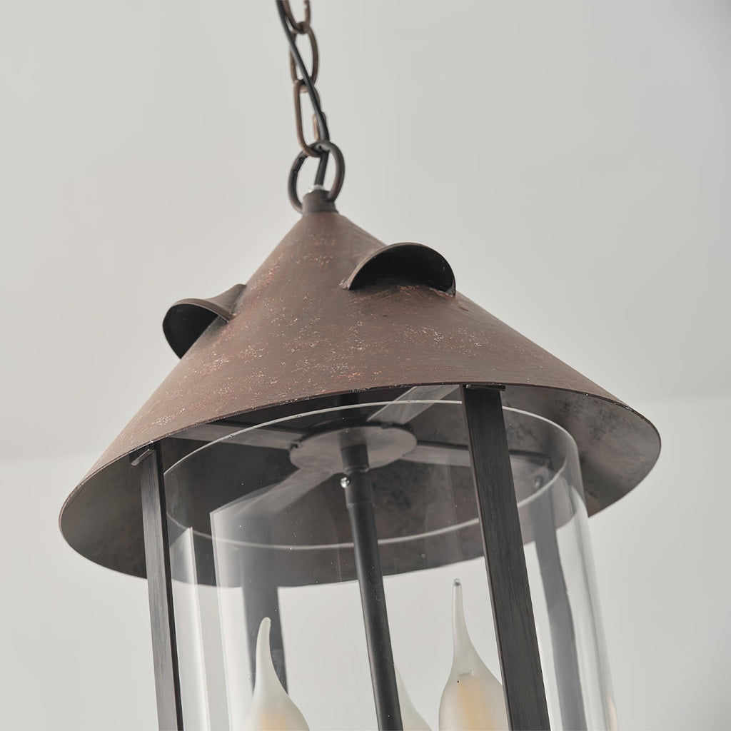 Tinduvyh Vintage Industrial Metal Glass Lantern Pendant Lamp