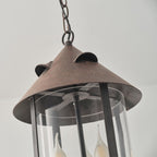 Tinduvyh Vintage Industrial Metal Glass Lantern Pendant Lamp