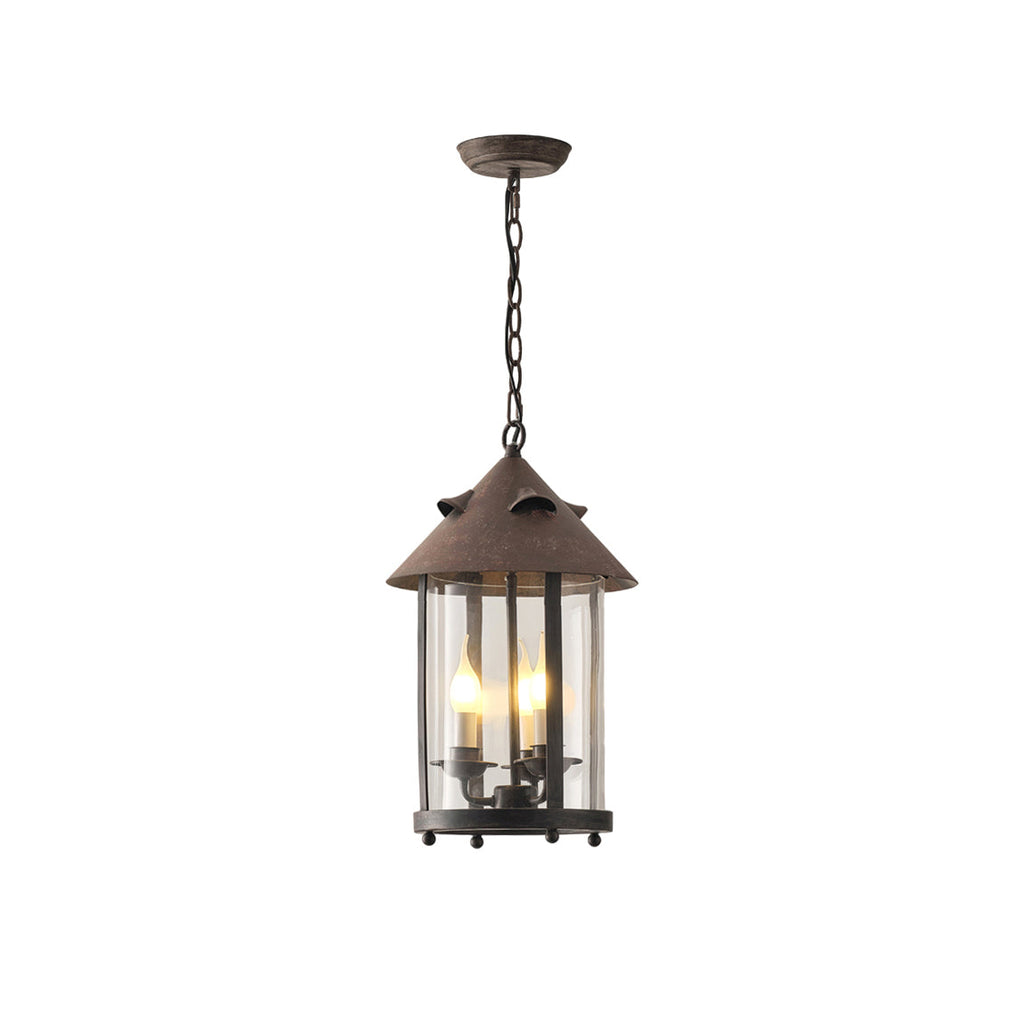 Tinduvyh Vintage Industrial Metal Glass Lantern Pendant Lamp