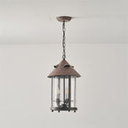 Tinduvyh Vintage Industrial Metal Glass Lantern Pendant Lamp