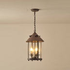 Tinduvyh Vintage Industrial Metal Glass Lantern Pendant Lamp