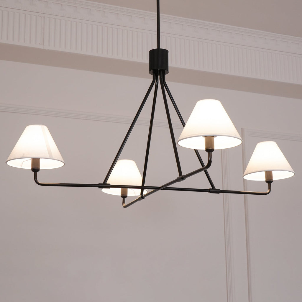 Ornuvyh Vintage Industrial Metal Fabric Chandelier