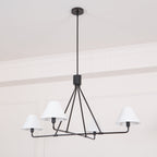 Ornuvyh Vintage Industrial Metal Fabric Chandelier