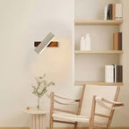 Ostruvyo Modern Minimalist Linear Walnut Travertine Wall Lamp