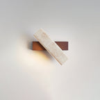 Ostruvyo Modern Minimalist Linear Walnut Travertine Wall Lamp
