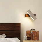Ostruvyo Modern Minimalist Linear Walnut Travertine Wall Lamp