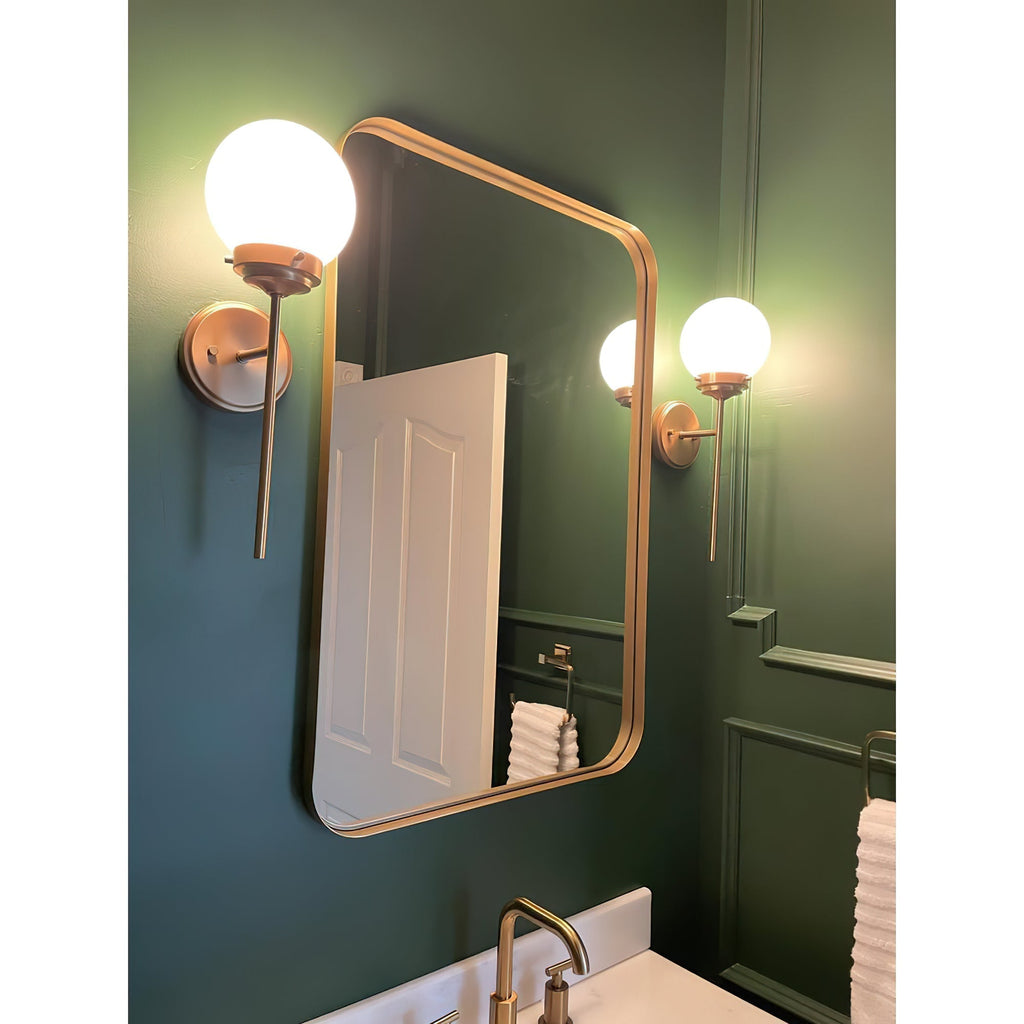 Waegnuvyh Modern Minimalist Brass Glass Wall Lamp