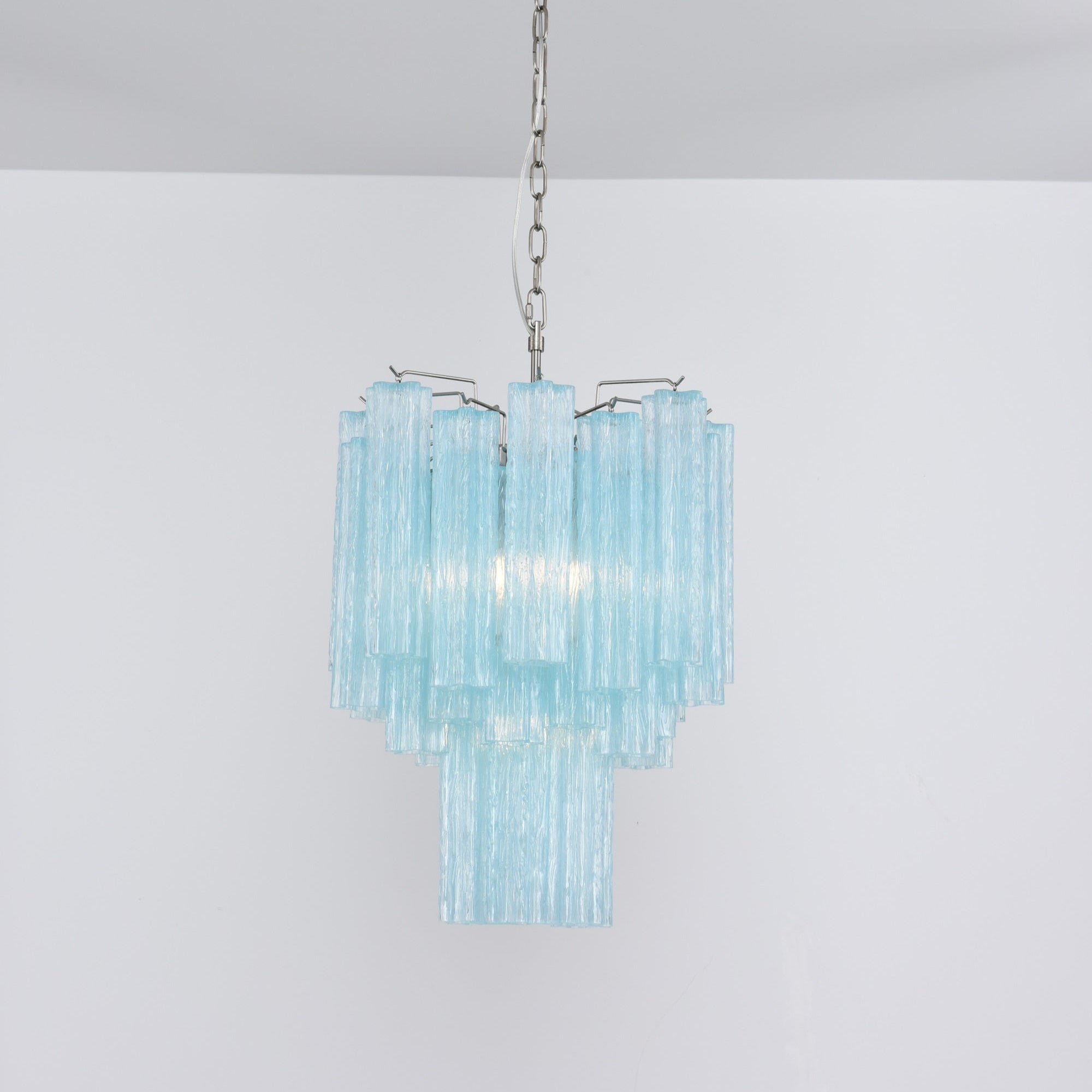 Aurora Chandelier Azzura Murano Glass Tube Coastal