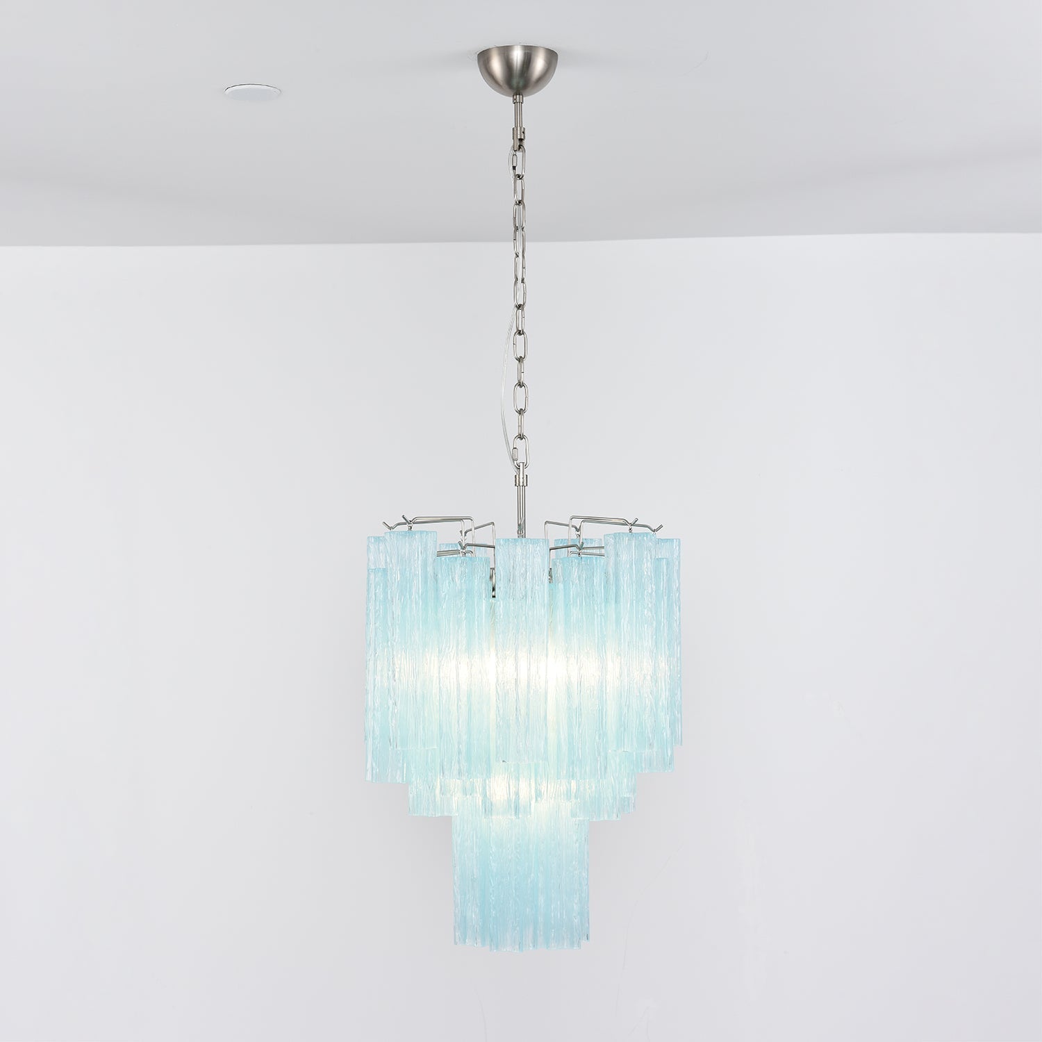 Aurora Chandelier Azzura Murano Glass Tube Coastal