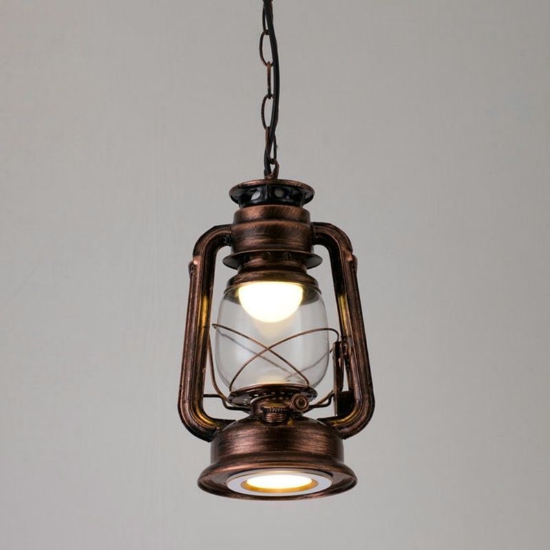 Silva Vintage Rustic Kerosene Pendant Light, 3 Color, 4 Style