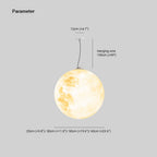 Ray Moon Modern Bubble Glod Pendant Light, Metal/Resin/Fiberglass