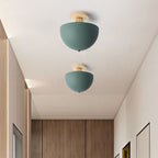 Muto Modern LED Wood Dome Ceiling Light