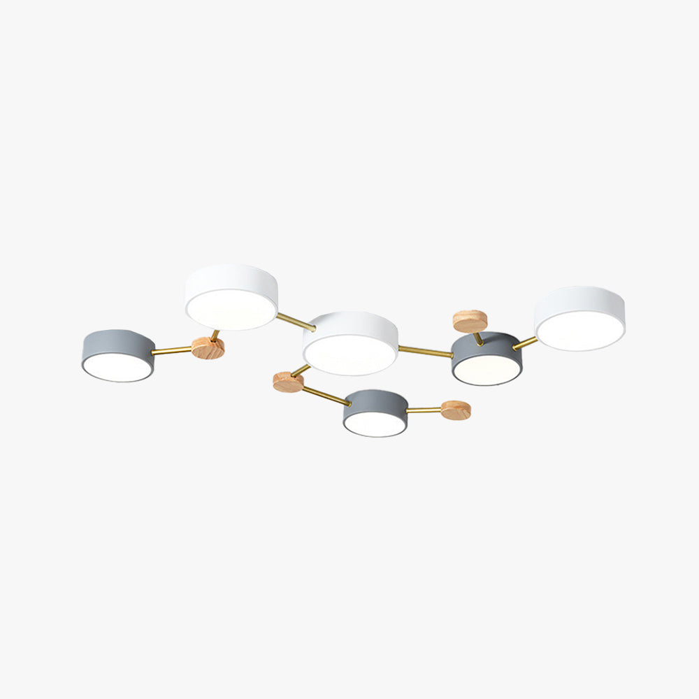 Arisha Modern LED Ceiling Light Log Living Room Bedroom White Grey