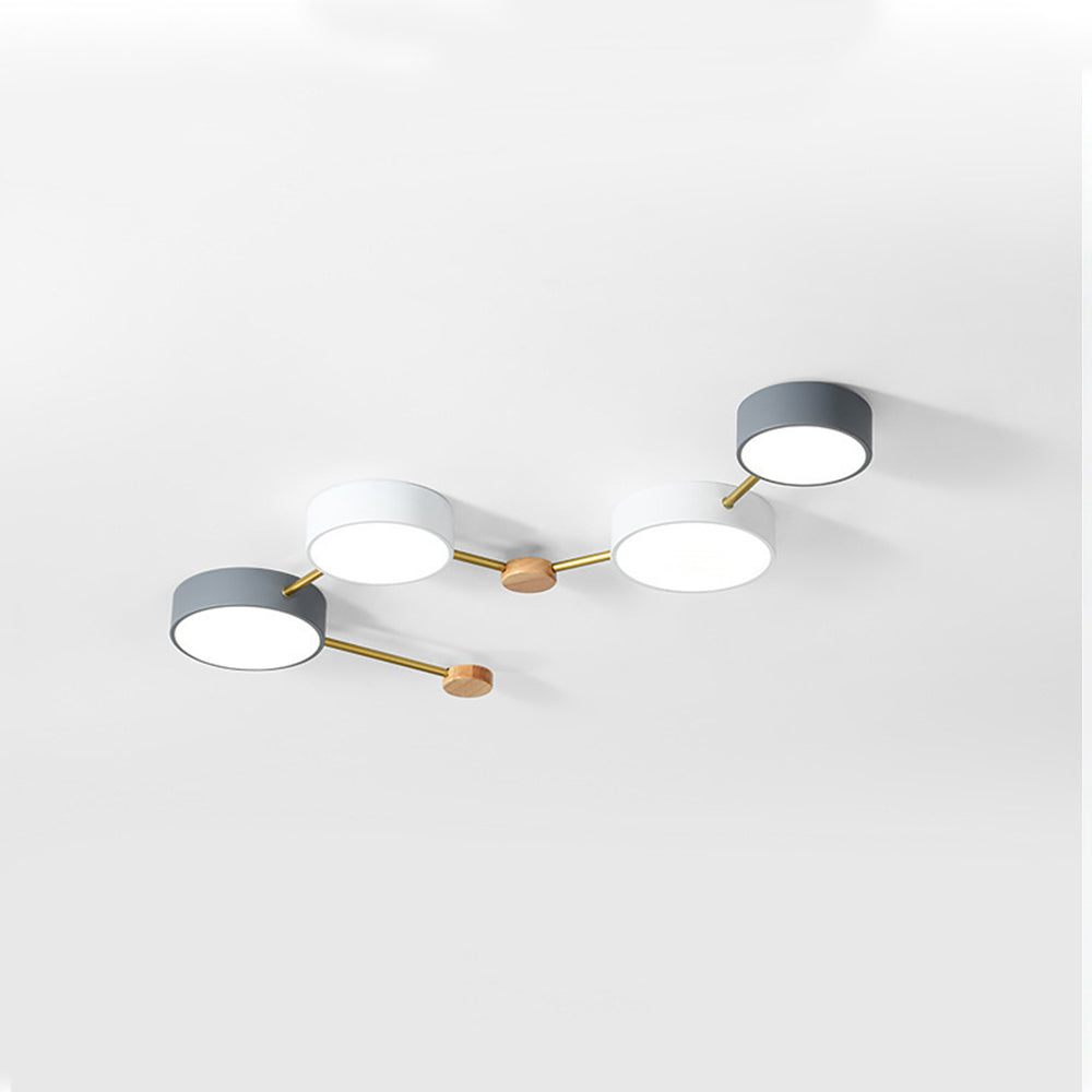 Arisha Modern LED Ceiling Light Log Living Room Bedroom White Grey