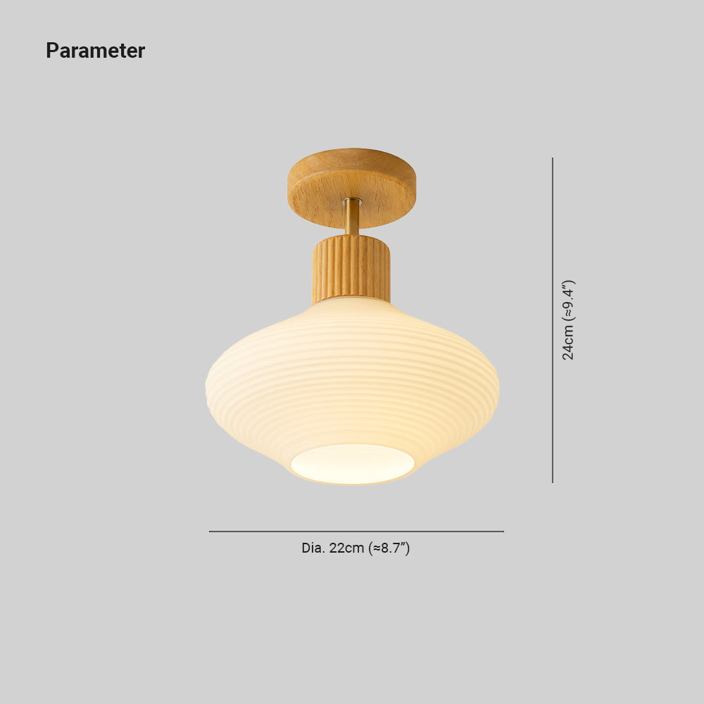 Arisha Minimalist Flush Mount Ceiling Light Wood/Walnut Hallway