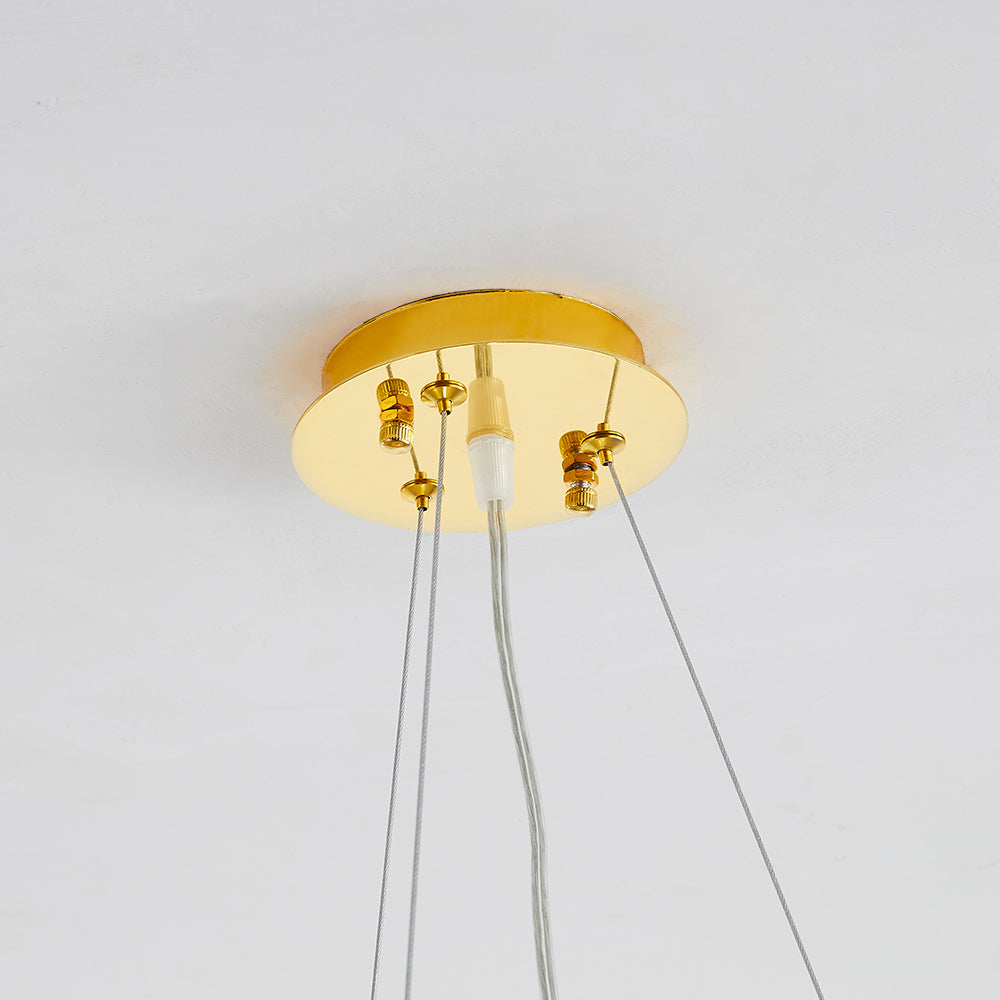 Kristy Contemporary Gold Glass Crystal Chandelier